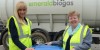 Jane Armstrong and Lynda Walker mark the new contract at the Emerald Biogas facility